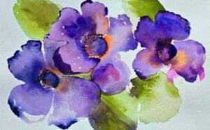 A Bunch Of Blue Color Flower Painting